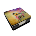 American Goldfinch with Blossoms PU Leather Note Paper Holder with Artist-Designed Cover, Desk Accessory, Office Gift