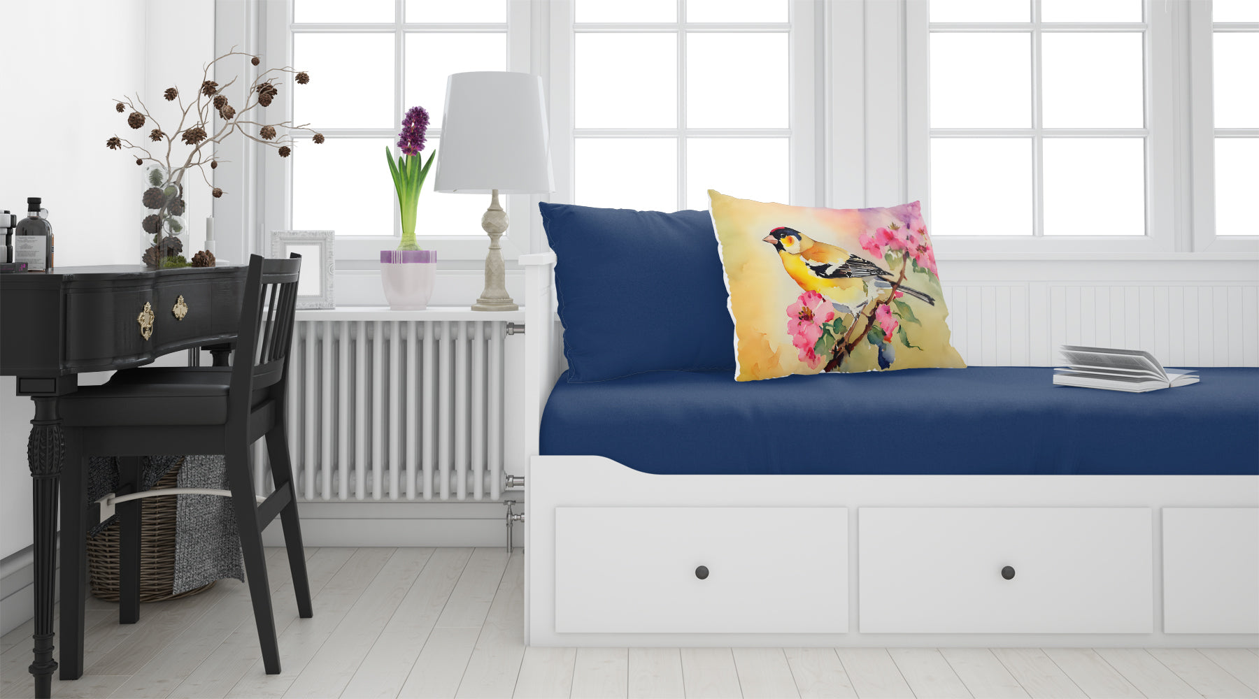 American Goldfinch with Blossoms Standard Pillowcase Lightweight Super Soft Easy Care Decorative Artwork Pillowcase, Standard