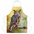Great Horned Owl on Stone Arch Apron Cooking Kitchen Server Baking Crafts Gardening for Adult Women Men, Unisex, Large, Multicolor