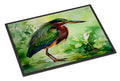 Green Heron Standing Marsh Doormat Indoor Outdoor 18H X 27W Front Door Mat Rugs for Entryway, Non Slip Washable