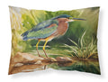 Green Heron Standing Shoreline Standard Pillowcase Lightweight Super Soft Easy Care Decorative Artwork Pillowcase, Standard