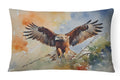 Red Tailed Hawk Landing Wings Spread Decorative Throw Pillow 12x16 Indoor Outdoor Accent Cushion, Fabric Cover with Insert for Sofa, Bed, Porch & Living Room