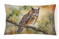Long-Eared Owll Perched Branch Decorative Throw Pillow 12x16 Indoor Outdoor Accent Cushion, Fabric Cover with Insert for Sofa, Bed, Porch & Living Room
