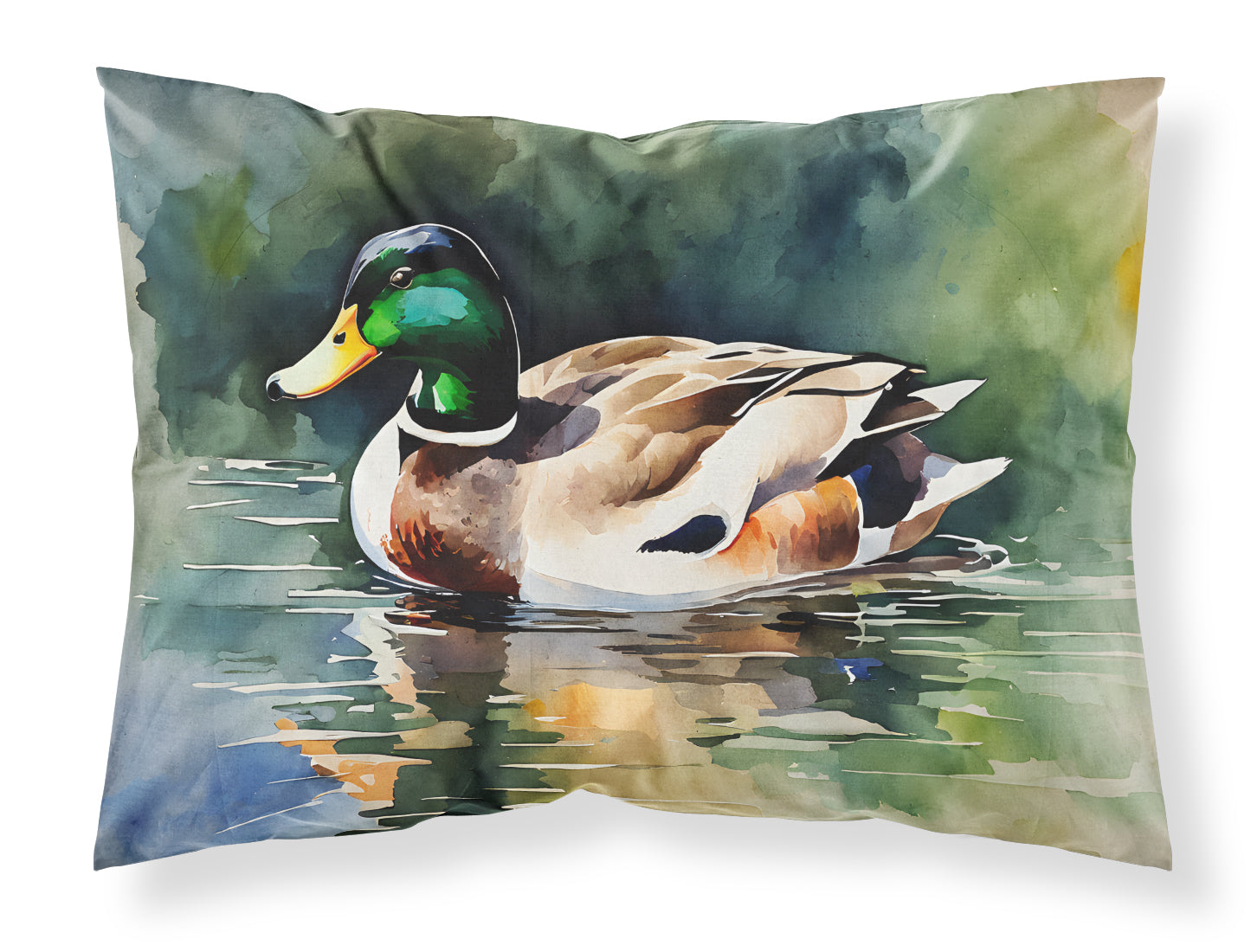 Mallard Duck Swimming Calm Water Standard Pillowcase Lightweight Super Soft Easy Care Decorative Artwork Pillowcase, Standard