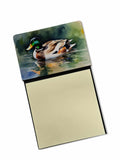 Mallard Duck Swimming Calm Water Watercolor Sticky Note Holder Refillable Dispenser Desk Accessory 3x3 Pad Gift