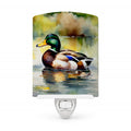 Mallard Duck Floating Pond Reflection Ceramic Night Light Compact, UL-Certified, Ideal for Bedroom, Bathroom, Nursery, Hallway, Kitchen, 6x4x3, Multicolor