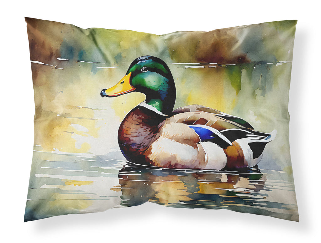 Mallard Duck Floating Pond Reflection Standard Pillowcase Lightweight Super Soft Easy Care Decorative Artwork Pillowcase, Standard