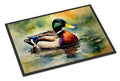 Mallard Duck Swimming Pond Scene Doormat Indoor Outdoor 24H X 36W Front Door Mat Rugs for Entryway, Non Slip Washable Low Pile,