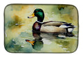 Mallard Duck Side Profile Dish Drying Mat Absorbent Dish Drying Mat Pad for Kitchen Counter Dish Drainer Mat for Countertop, 14 x 21", Multicolor