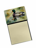 Mallard Duck Side Profile Watercolor Sticky Note Holder Refillable Dispenser Desk Accessory 3x3 Pad Gift