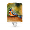 Mandarin Duck Ceramic Night Light Compact, UL-Certified, Ideal for Bedroom, Bathroom, Nursery, Hallway, Kitchen, 6x4x3, Multicolor