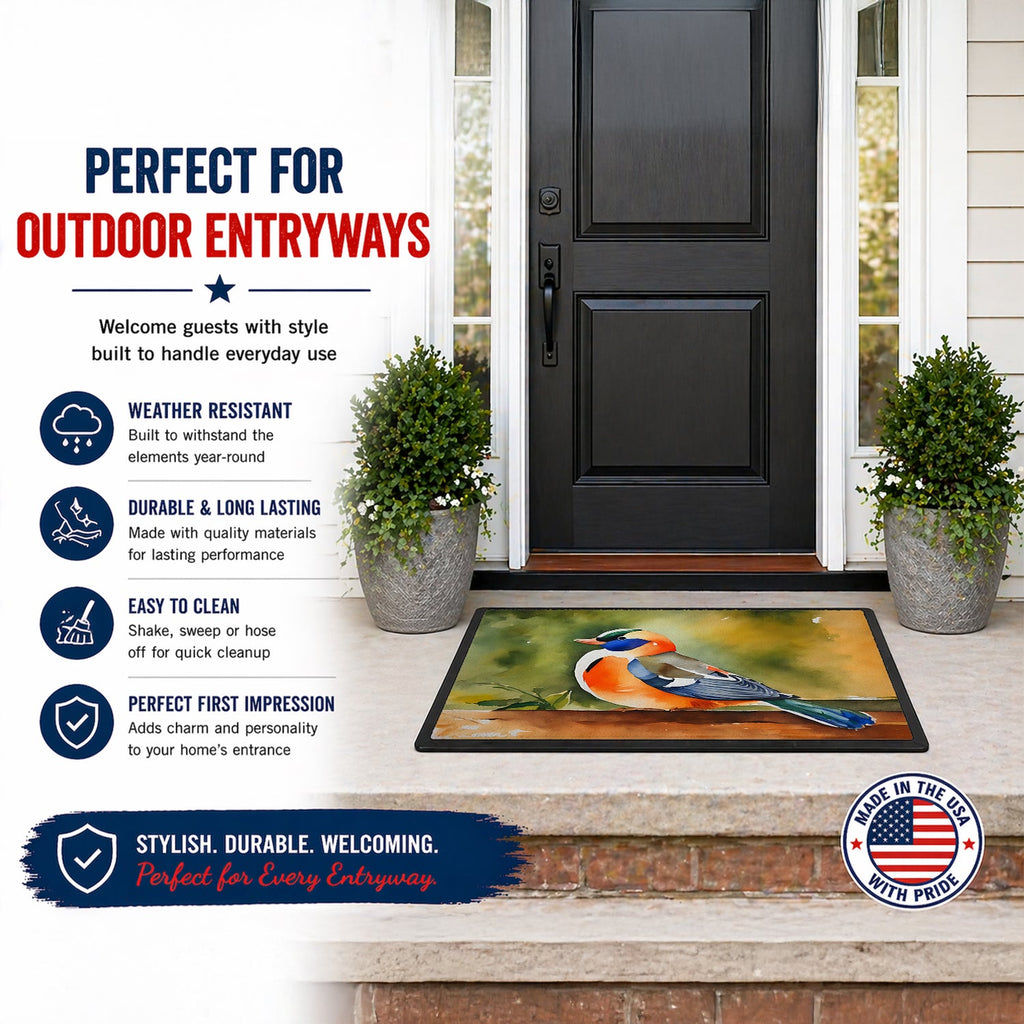 Mandarin Duck Doormat Indoor Outdoor 18H X 27W Front Door Mat Rugs for Entryway, Non Slip Washable