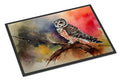Northern Hawk Owl Perched Branch Doormat Indoor Outdoor 18H X 27W Front Door Mat Rugs for Entryway, Non Slip Washable