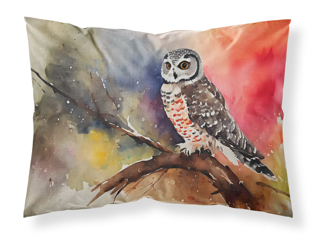 Northern Hawk Owl Perched Branch Standard Pillowcase Lightweight Super Soft Easy Care Decorative Artwork Pillowcase, Standard