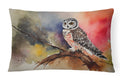 Northern Hawk Owl Perched Branch Decorative Throw Pillow 12x16 Indoor Outdoor Accent Cushion, Fabric Cover with Insert for Sofa, Bed, Porch & Living Room