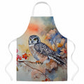 Northern Hawk Owl with Blossoms Apron Cooking Kitchen Server Baking Crafts Gardening for Adult Women Men, Unisex, Large, Multicolor