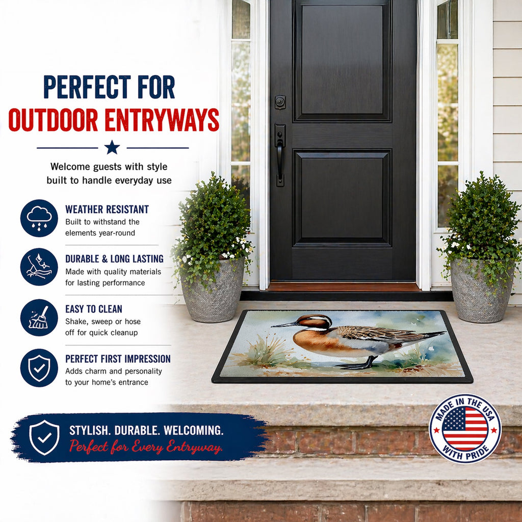 Northern Pintail Duck Standing Shore Doormat Indoor Outdoor 18H X 27W Front Door Mat Rugs for Entryway, Non Slip Washable