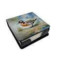Northern Pintail Duck Standing Shore PU Leather Note Paper Holder with Artist-Designed Cover, Desk Accessory, Office Gift
