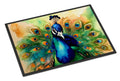 Peacock Displaying Feathers Doormat Indoor Outdoor 24H X 36W Front Door Mat Rugs for Entryway, Non Slip Washable Low Pile,