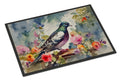 Pigeon Bird with Floral Accents Doormat Indoor Outdoor 24H X 36W Front Door Mat Rugs for Entryway, Non Slip Washable Low Pile,