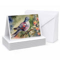 Pigeon Perched with Flowers Greeting Cards Pack of 8 Blank Cards with Envelopes Whimsical A7 Size 5x7