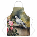 White Dove with Flowers Peaceful Apron Cooking Kitchen Server Baking Crafts Gardening for Adult Women Men, Unisex, Large, Multicolor