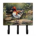 Redhead Duck Standing by Water Leash or Key Holder Wall Hooks, Coat Rack Wall Mount, for Hanging Keys, Towels, Aprons, Leashes