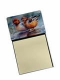 Redhead Duck Pair of Ducks Swimming Watercolor Sticky Note Holder Refillable Dispenser Desk Accessory 3x3 Pad Gift