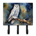 Snowy Owl Night Sky Watercolor Leash or Key Holder Wall Hooks, Coat Rack Wall Mount, for Hanging Keys, Towels, Aprons, Leashes