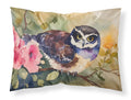 Spectacled Owl on Branch with Flowers Standard Pillowcase Lightweight Super Soft Easy Care Decorative Artwork Pillowcase, Standard