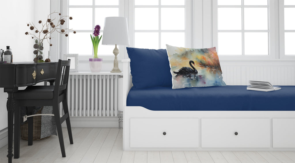 Black Swan Swimming Calm Water Standard Pillowcase Lightweight Super Soft Easy Care Decorative Artwork Pillowcase, Standard