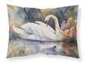 White Swan Swimming Peaceful Watercolor Standard Pillowcase Lightweight Super Soft Easy Care Decorative Artwork Pillowcase, Standard