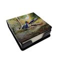 Wood Duck Taking Flight Watercolor PU Leather Note Paper Holder with Artist-Designed Cover, Desk Accessory, Office Gift