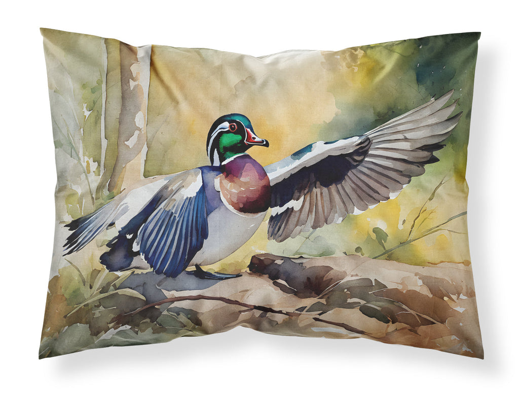 Wood Duck Taking Flight Watercolor Standard Pillowcase Lightweight Super Soft Easy Care Decorative Artwork Pillowcase, Standard