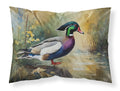 Wood Duck Swimming Woodland Watercolor Standard Pillowcase Lightweight Super Soft Easy Care Decorative Artwork Pillowcase, Standard