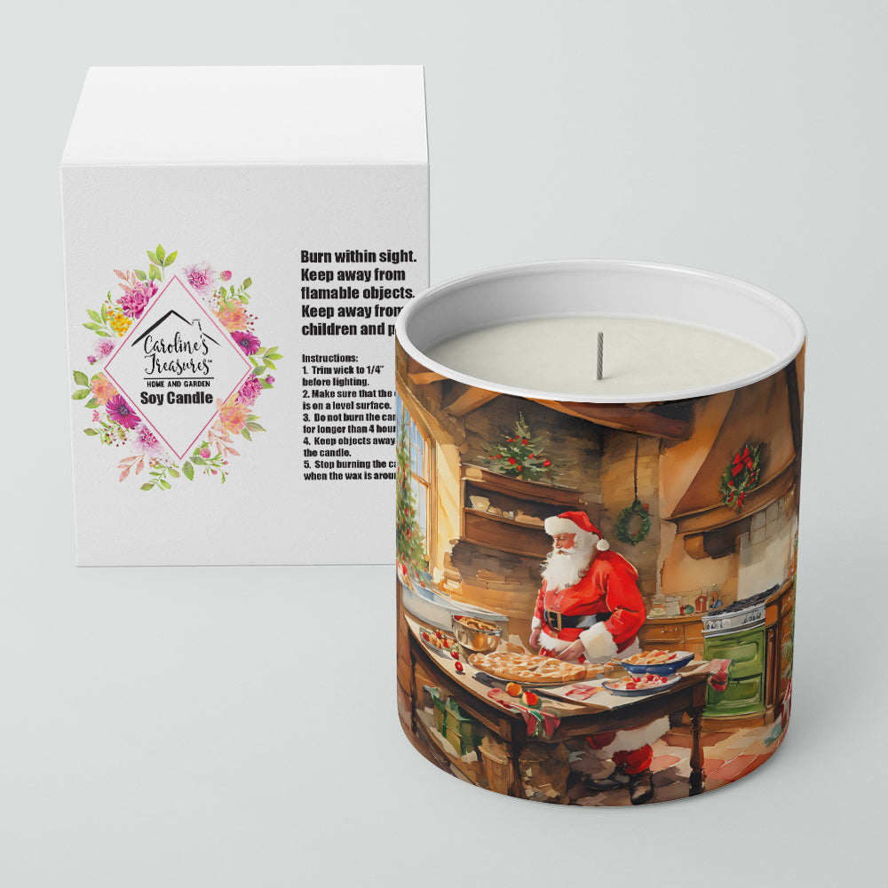 Cookies with Santa Claus Father Christmas Decorative Soy Candle Nature Soy Wax Essential Oil Home Decor Ideal for Bedroom Kitchen Bath Office Gift, 10 oz