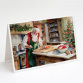 Cookies with Santa Claus Greeting Cards Pack of 8 Blank Cards with Envelopes Whimsical A7 Size 5x7