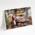Cookies with Santa Claus Greeting Cards Pack of 8 Blank Cards with Envelopes Whimsical A7 Size 5x7
