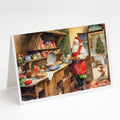 Cookies with Santa Claus Greeting Cards Pack of 8 Blank Cards with Envelopes Whimsical A7 Size 5x7