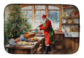 Cookies with Santa Claus Weihnachtsmann Dish Drying Mat Absorbent Dish Drying Mat Pad for Kitchen Counter Dish Drainer Mat for Countertop, 14 x 21", Multicolor