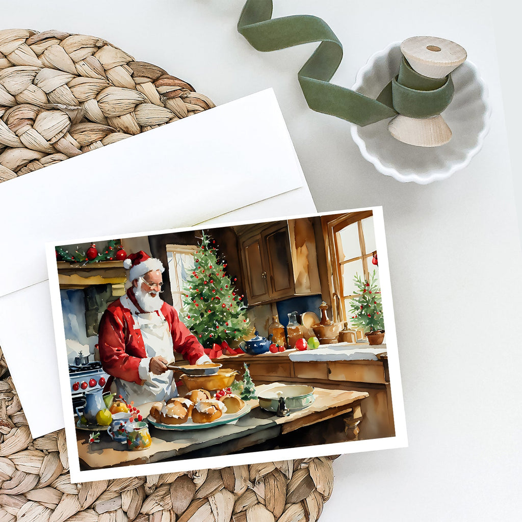 Cookies with Santa Claus Weihnachtsmann Greeting Cards Pack of 8 Blank Cards with Envelopes Whimsical A7 Size 5x7