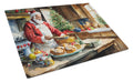 Cookies with Santa Claus Weihnachtsmann Cutting Board Tempered Glass Kitchen Cutting Surface, Heat Resistant Chopping, Non-Slip Feet, Food Prep & Serving