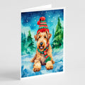 Airedale Terrier Christmas Greeting Cards Pack of 8 Blank Cards with Envelopes Whimsical A7 Size 5x7
