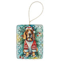 Basset Hound Christmas Porcelain Ornament Christmas Tree Hanging Decorations for Home Christmas Holiday, Rectangle, Gift, Multicolor