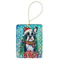 Boston Terrier Christmas Porcelain Ornament Christmas Tree Hanging Decorations for Home Christmas Holiday, Rectangle, Gift, Multicolor