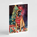 Boxer Christmas Greeting Cards Pack of 8 Blank Cards with Envelopes Whimsical A7 Size 5x7