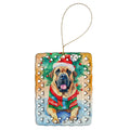 Bullmastiff Christmas Porcelain Ornament Christmas Tree Hanging Decorations for Home Christmas Holiday, Rectangle, Gift, Multicolor