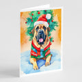 Bullmastiff Christmas Greeting Cards Pack of 8 Blank Cards with Envelopes Whimsical A7 Size 5x7