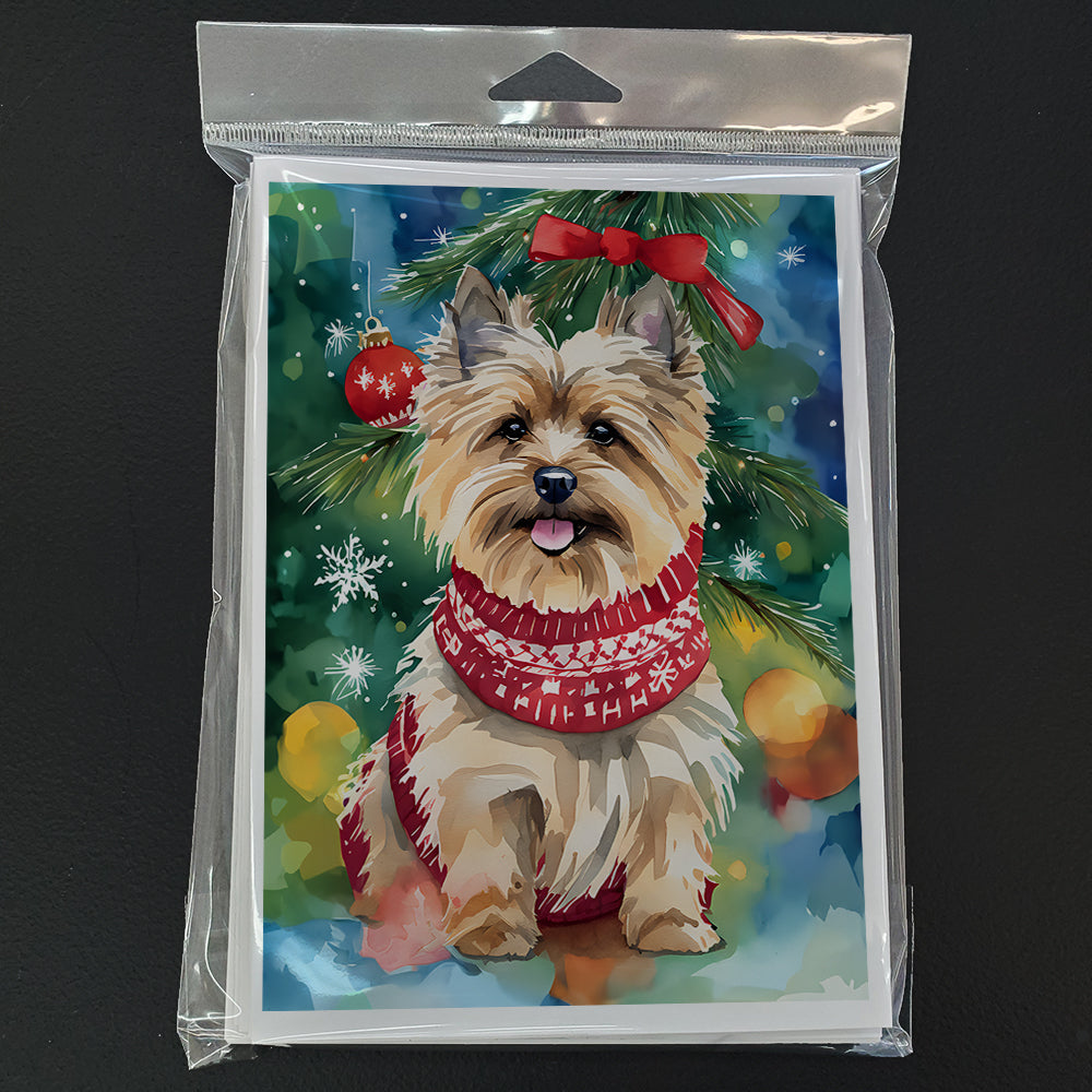Cairn Terrier Christmas Greeting Cards Pack of 8 Blank Cards with Envelopes Whimsical A7 Size 5x7