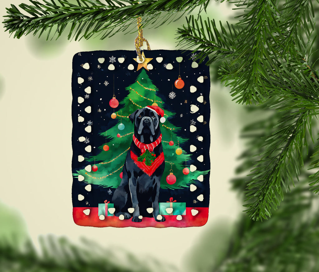 Cane Corso Christmas Porcelain Ornament Christmas Tree Hanging Decorations for Home Christmas Holiday, Rectangle, Gift, Multicolor